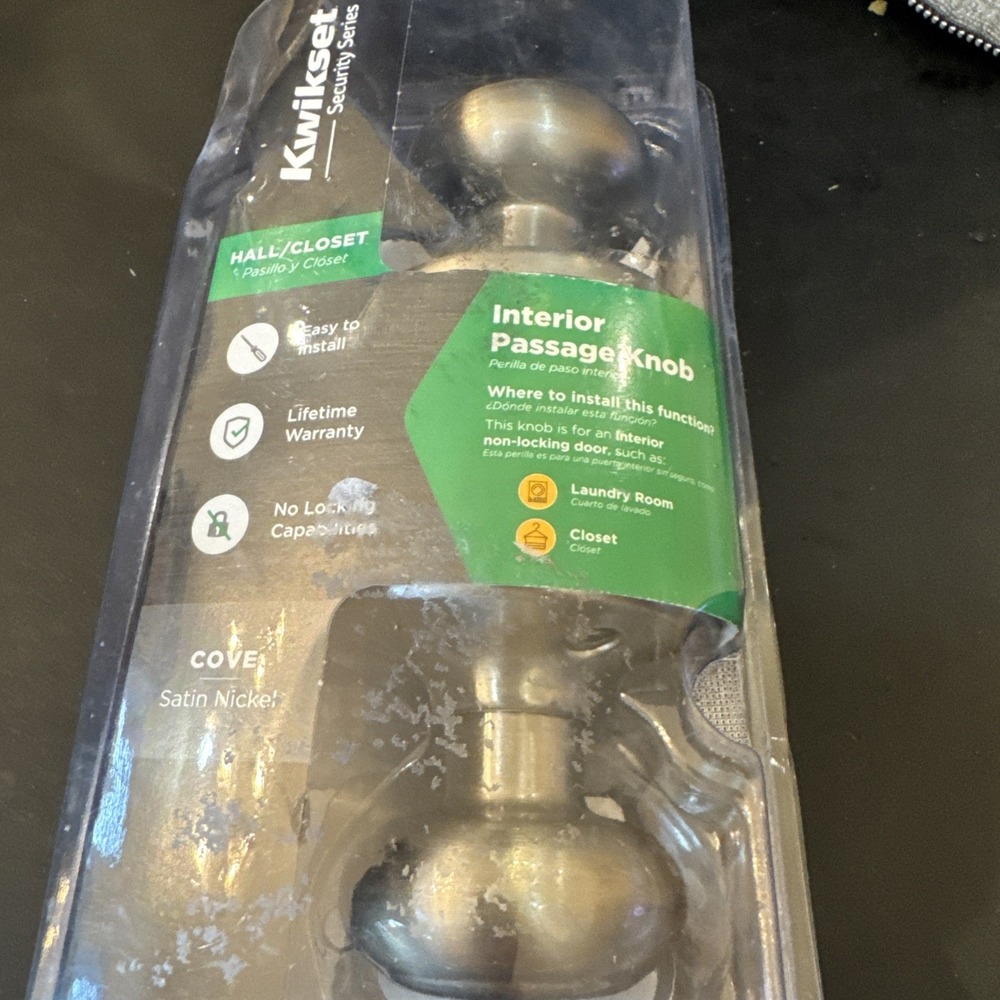 Kwikset Satin Nickel Hall/Closet Passage Door Knob 200cv 15 Cp V1 92001-509‎
